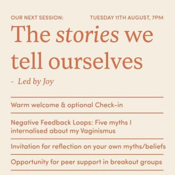 Instagram post: The stories we tell ourselves, a community session led by Joy
